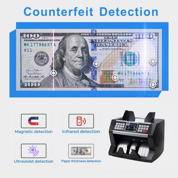 USD AL-170T Banknote Counting Machine Mixed Denomination Money Counter 900pcs / Min 4