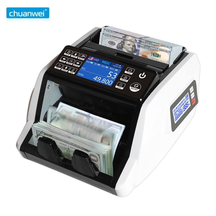 GBP AED 0.075MM Note Mixed Denomination Currency Counter Dollar Counting Machine UV MG