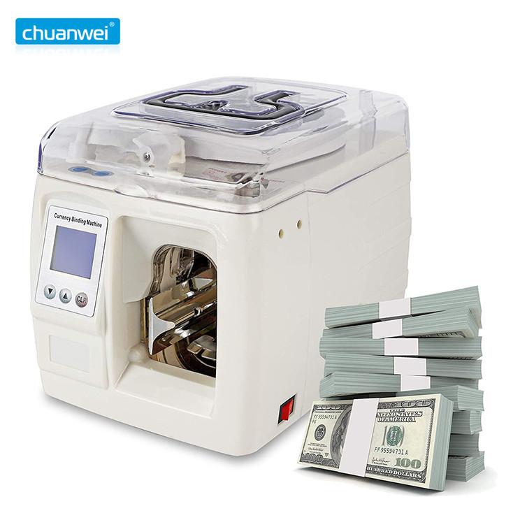 LCD 81mm Money Binding Machine 1.5 Second 20mm USD Bundle Cash Counting Machine